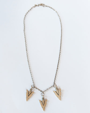 Triple Arrowhead Chain Necklace