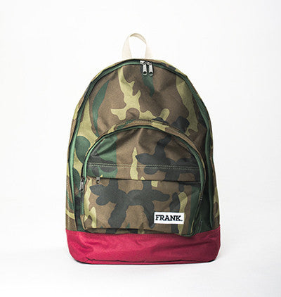 Camo/Burgundy Large Backpack