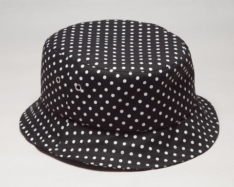 Black Polka Dots Bucket Hat