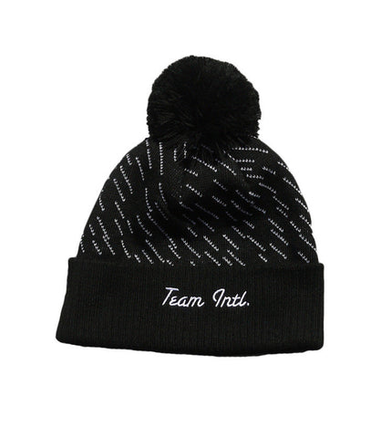 Take Cover Pom Beanie Black